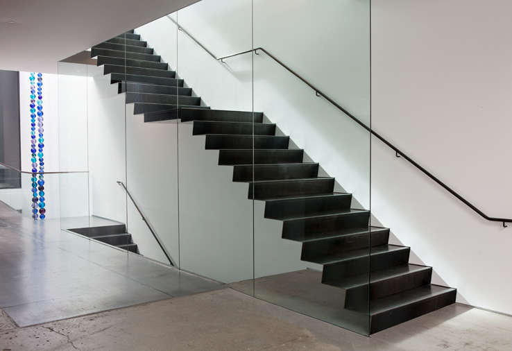 Folded steel stair