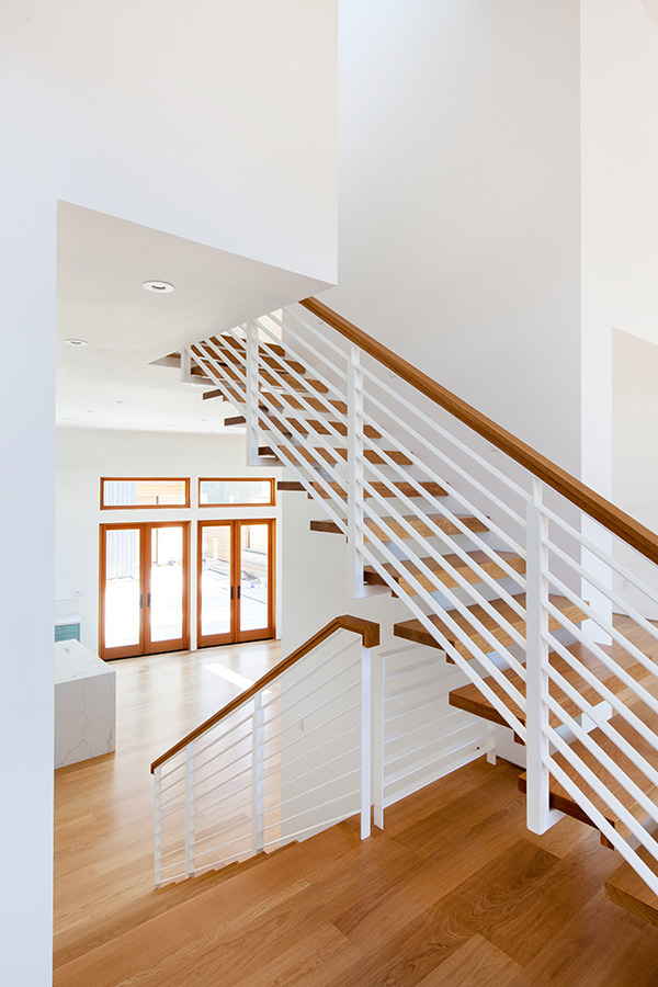 Interior stair of the Raymond front house